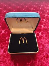 McDonald's 10K GF W/Diamond Golden Arches Tie Tack / Pin Vintage  picture