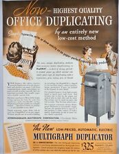 1937 Multigraph Duplicator Machine Vintage Print Ad Poster Man Cave Art Deco 30s picture