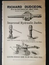 Original 1898 railroad print ad   Richard Dudgeon Hydraulic Jack Jack's pictures picture