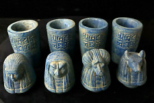 Rare Antique Canopic Jars Sons Of HORUS Ancient Egyptian Antiquities picture