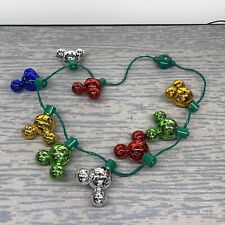 Disney Parks Mickey Mouse Head Icon Christmas Jingle Bell Light Up Necklace picture
