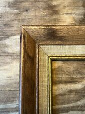 VTG Mission Style MCM Beveled Quarter Sawn Oak Wide Wood Picture Frame Gold Gilt picture