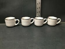 4 White with Black Speckles & Rim Espresso Cup Mugs Tiny Camping Mug picture