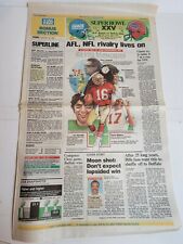 Vintage 1990s Newspaper Sports Section 1991 Bills vs Giants Joe Montana Namath picture