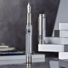 Asvine V200 Titanium Clear Acrylic Fountain Pen Vacuum Filling EF/F/M/B Nib Pen picture