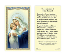 (2 copies) Memorare of St. Bernard Holy Prayer Card Madonna & Child Catholic picture