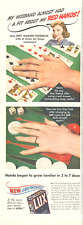 1943 WWII LUX dishwashing PRINT AD lovelier soft and smooth hands Army Air Corps picture