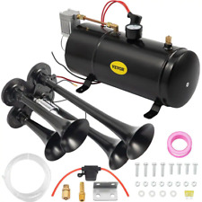 Powerful 4-Trumpet Train Air Horn Kit: 150dB, 120 psi, Chrome Steel picture