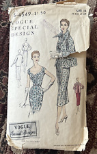 Vogue Special Design S-4549 vintage sewing pattern 1954 dress jacket size 16 34B picture