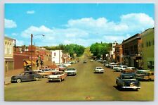 c1950s~Curtin's Liquor & Rexall Drugs~Downtown Douglas Wyoming~WY VTG~Postcard picture