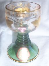 Vintage Germam Reiseanddenken Branche Wine Cordial Glass Rhinestones Green base picture