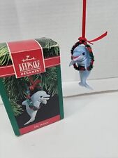 Vintage Jolly Dolphin Christmas Hallmark Keepsake Ornament In Original Box 1990 picture