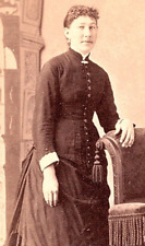 CDV Photo 1800's Brooklyn Studio Portrait Woman In Victorian Dress J. Wolf picture