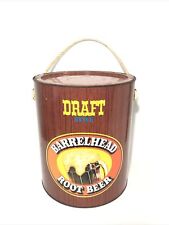 Vintage Draft Style Barrelhead Root Beer Tin Display Piece. ￼13.5”x11” W/ Handle picture