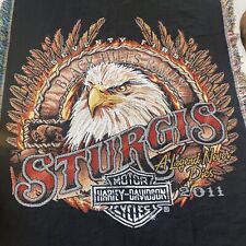 Sturgis Harley Davidson Motorcycles Eagle Woven Throw Blanket Tapestry picture