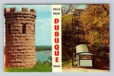 Dubuque IA-Iowa, General Banner Greetings, Antique Vintage Souvenir Postcard picture