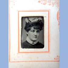 antique VICTORIAN tiny photograph ALBUM w 27 IMAGES men women BLACK & WHITE  picture