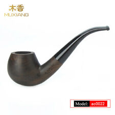 MUXIANG Tobacco Pipe Handmade Ebony Bent Stem Smoking Pipe 9mm Filter 10 Tools  picture