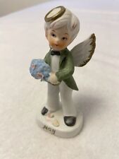 Vintage Brinn’s Boy Angel BIRTHDAY Month Figurines ~ MAY - HALO WINGS FLOWERS picture