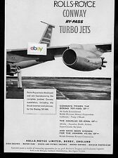 B.O.A.C ROLLS ROYCE CONWAY BY PASS TURBO JET ENGINES ON BOEING 707 JETS 1960 AD picture
