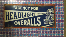 PORCELAIN UNION MADE HEADLIGHT ENAMEL SIGN 36X18 INCHES picture