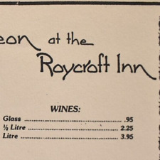 Vintage 1977 Roycroft Inn Restaurant Menu Saturday Luncheon East Aurora New York picture