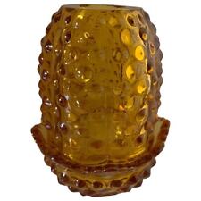 FENTON Hobnail Fairy Lamp Amber Glass picture