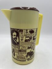 Cream/Brown Vintage Montgomery Ward Plastic Drink Pitcher 2 Qt 1970's picture