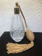 New CRISTAL D'ARQUES LEAD CRYSTAL PERFUME BOTTLE W/ ATOMIZER FRANCE - Empty picture