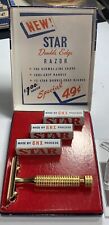Star Double Edge Safety Razor NOS Mint In Box With Blades Display Barber Shop picture