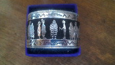 RARE Navajo Sterling Silver Storyteller Cuff Bracelet by Gene Gibson ~ 41 Grams picture
