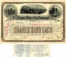 Wagner Palace Car Co. Issued to and Signed by William S. Webb - Railroad Stock C picture