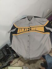 VINTAGE  09' Harley Davidson NEW short sleeve embroidered L gray button shirt picture
