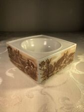 VTG Unterweissbach Fine Porcelain Ashtray W/Hunting Fox & Fighting Grouse Images picture