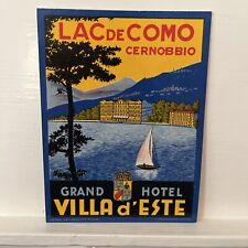 VINTAGE 1930’s Lake Como Villa d’Este Grand Hotel Cernobbio Italy LUGGAGE LABEL picture