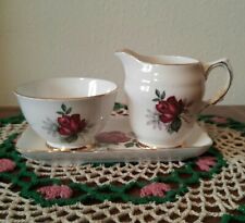 Vintage Delphine Bone China England Sugar & Creamer with under tray picture
