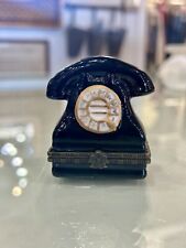 Vintage Limoges Telephone Black Trinket Box picture