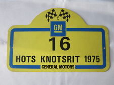 Vintage 1975 Hots Knots Rit Holland Car Rally Participant Plate Plaque #16 GM  picture