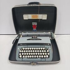 Vintage Smith Corona Galaxie Twelve Baby Blue Typewriter w/ Case picture