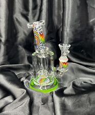 Green Wig Wag 6in BONG Glass Water Pipe Hookah USA picture