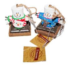 The Original S'mores Midwest 2 Ugly Sweater Snowmen Christmas Holiday Ornament picture