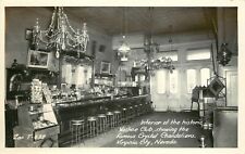 RPPC Interior of Washoe Club, Crystal Chandeliers, Virginia City NV Zan T-632 picture