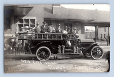 RPPC EARLY 1900'S. DOWAGIAC, MI. FIRE TRUCK & CREW. POSTCARD picture