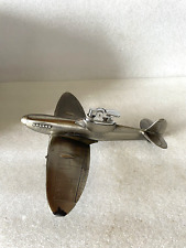 Table Top Lighter  1980’s Spitfire MK-9 Fighter Plane   Smoking Chrome picture