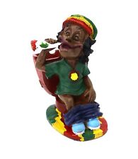 Rasta Jamaican Man Holding Bowl Polyresin Cigarette Ashtray Durable Limited picture