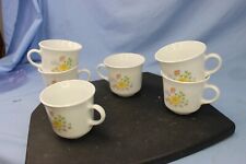 CORELLE CORNING  Summer Pattern Vintage Set of 6 Coffee Tea Cups Mugs picture