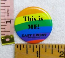 This is ME East 2 West Promotions Rainbow Pinback Button Pin picture