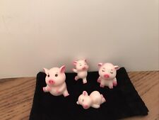 Vintage Sweet Napping Baby  Pig  Pig Family Figurines Set Of 4 Miniature picture
