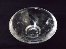 Orrefors of Sweden Crystal Christmas Holiday Holly Berry Bowl Dish picture