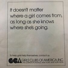 Vintage 1986 Magazine Advertisement Ad Girls Clubs Of America Inc GCA picture